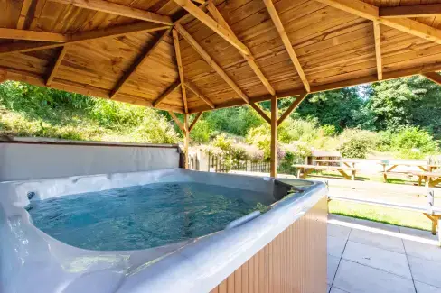 Private Hot Tub at River Wye Lodge, Gloucestershire