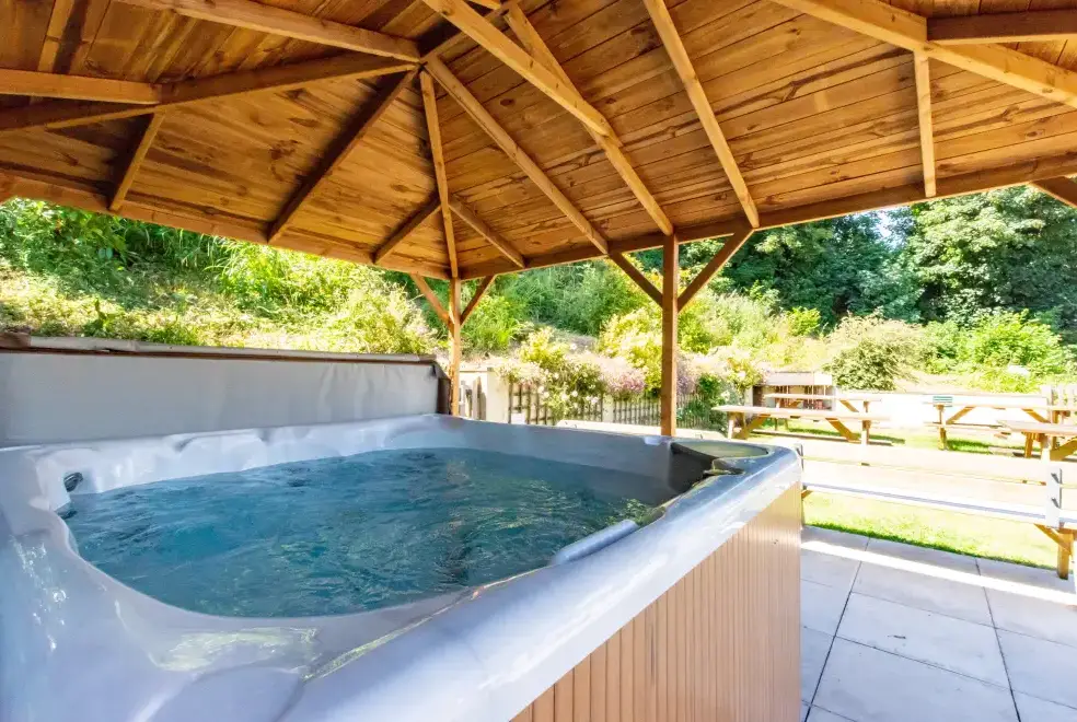 Private Hot Tub at River Wye Lodge