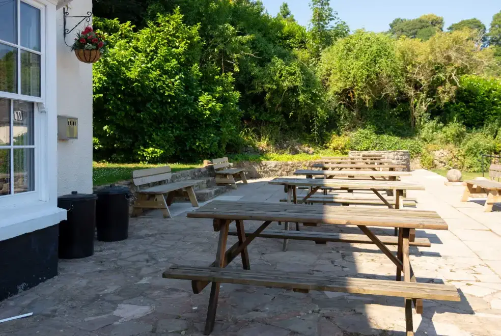 Patio area at River Wye Lodge