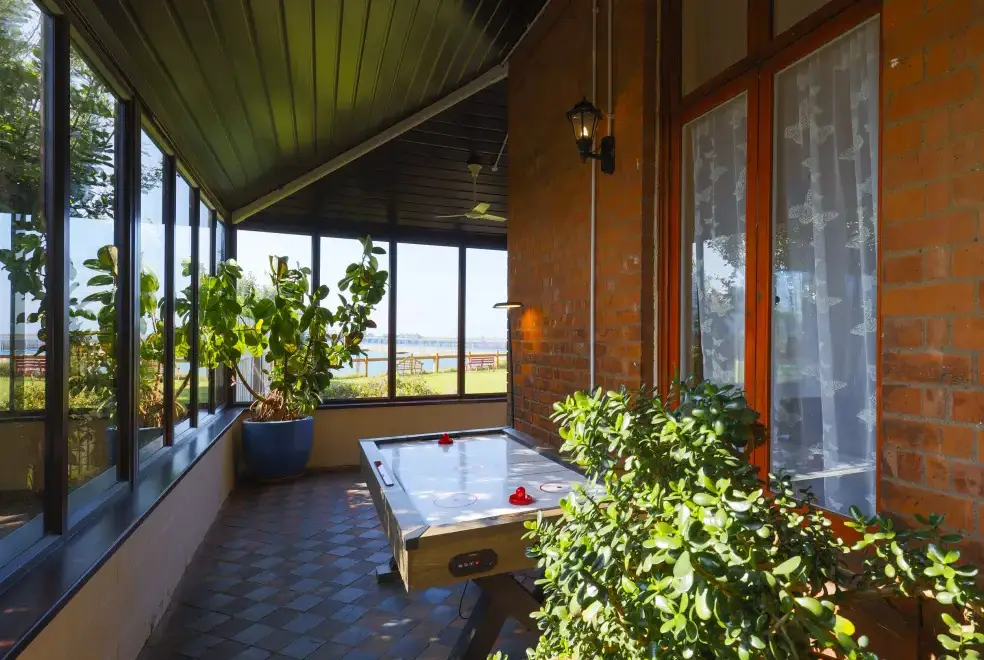 Enclosed garden at Roa Island House