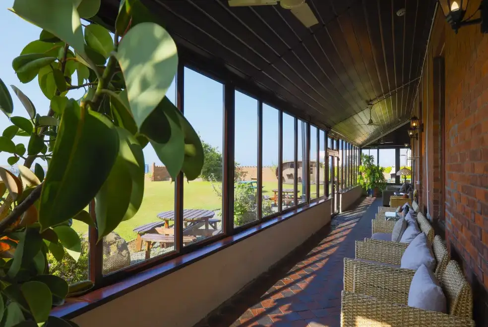 Enclosed garden at Roa Island House