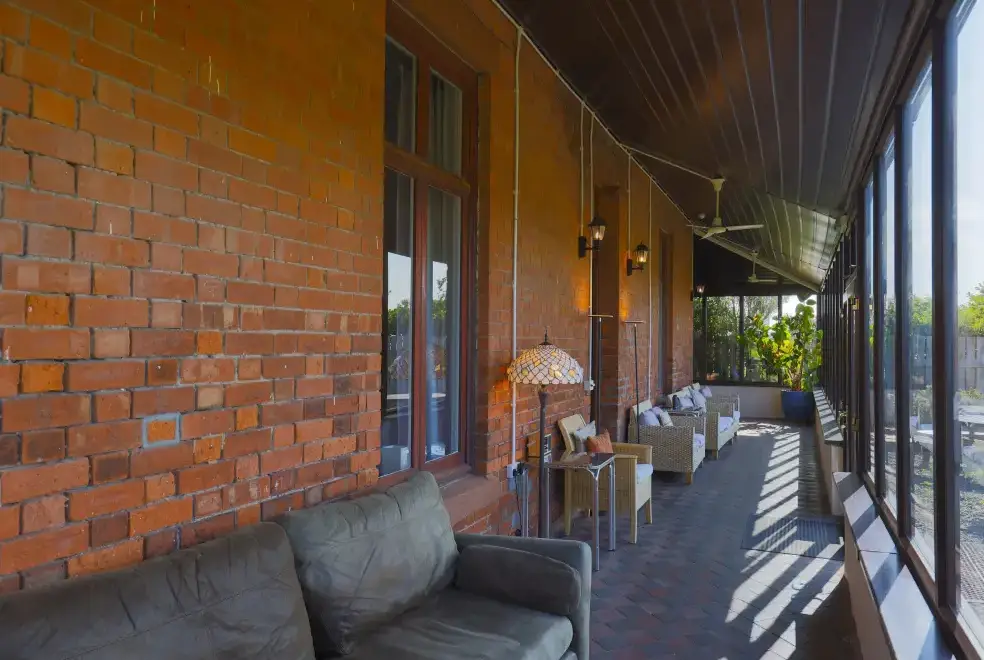 Enclosed garden at Roa Island House