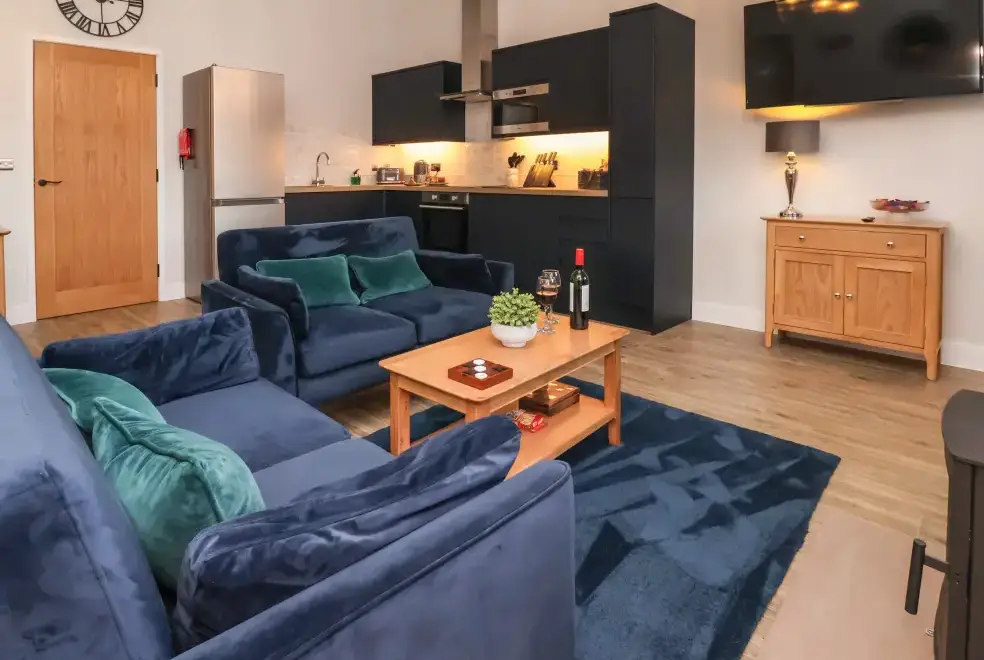 Open plan living area at Robins Nest