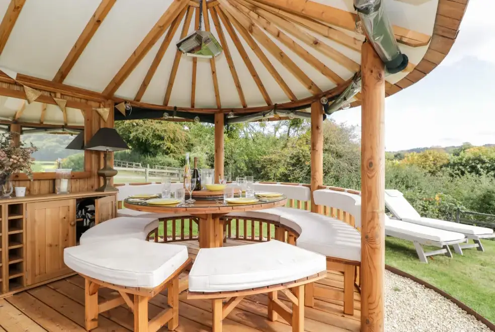 Decked area at Rockstowes House
