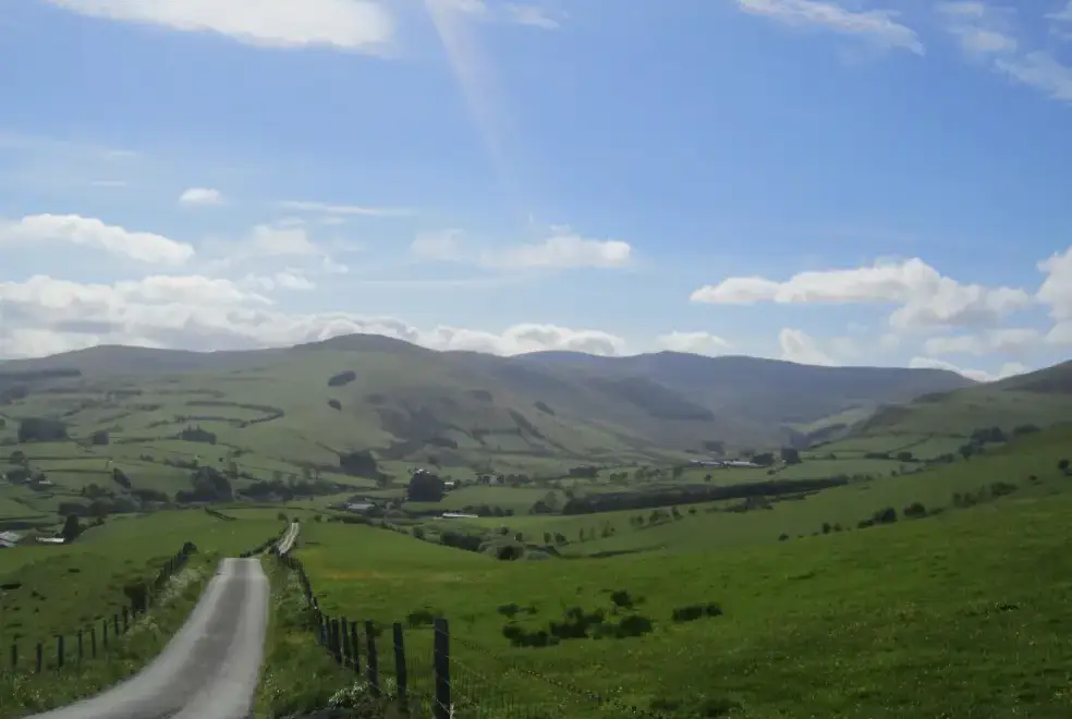 Countryside views at Romantic Cabin Haf with all weather Hot Tub