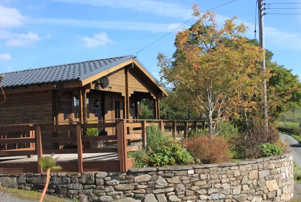 Romantic Cabin Haf with all weather Hot Tub, from the outside