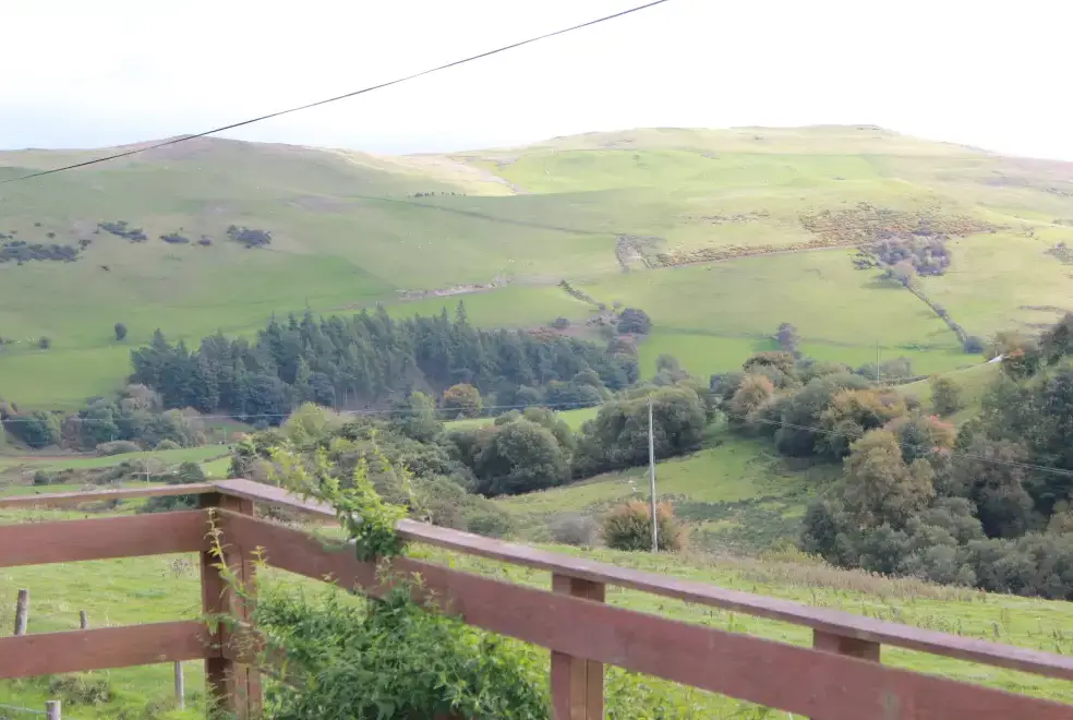 Countryside views at Romantic Cabin Haf with all weather Hot Tub