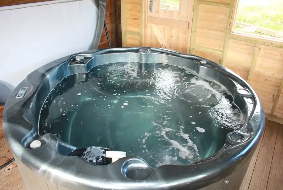 Private Hot Tub at Romantic Cabin Haf with all weather Hot Tub