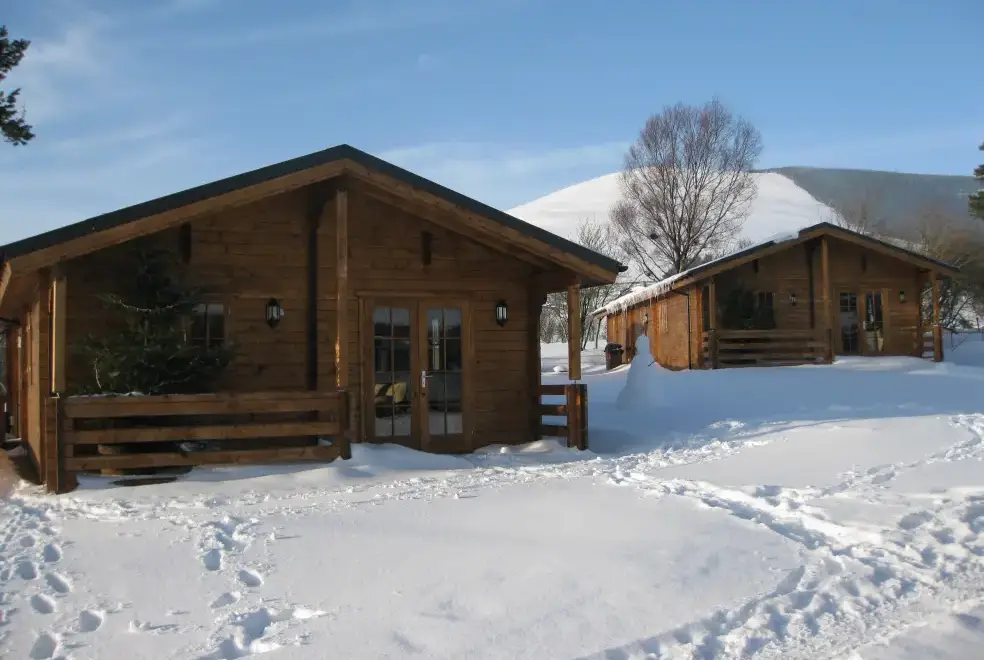 Romantic Cabin Haf with all weather Hot Tub, from the outside