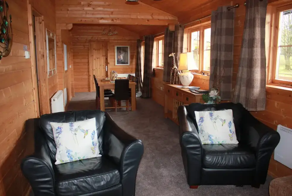 Lounge at Romantic Cabin Haf with all weather Hot Tub