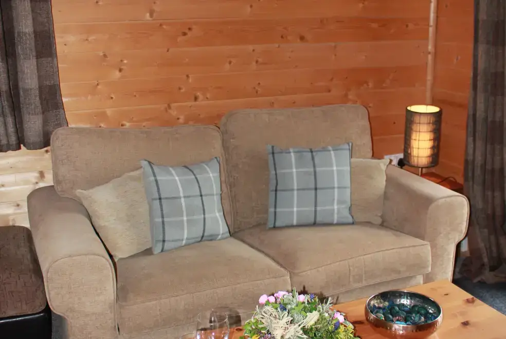 Lounge at Romantic Cabin Haf with all weather Hot Tub