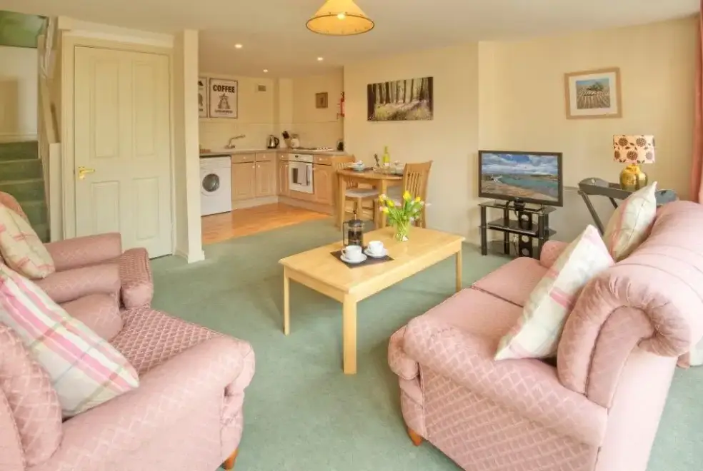Open plan living area at Romantic Retreats at Annstead Cottages