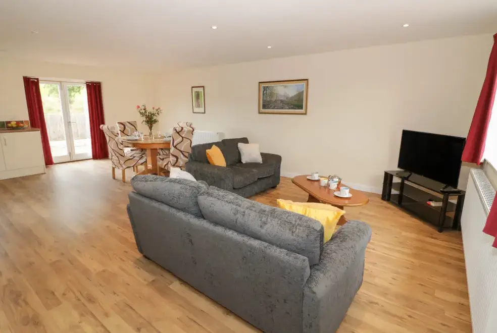 Open plan living area at Rose Cottage