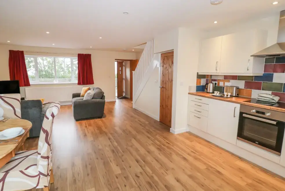Open plan living area at Rose Cottage