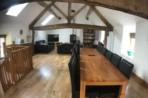 Open plan living area at Ryton Grange, Shropshire