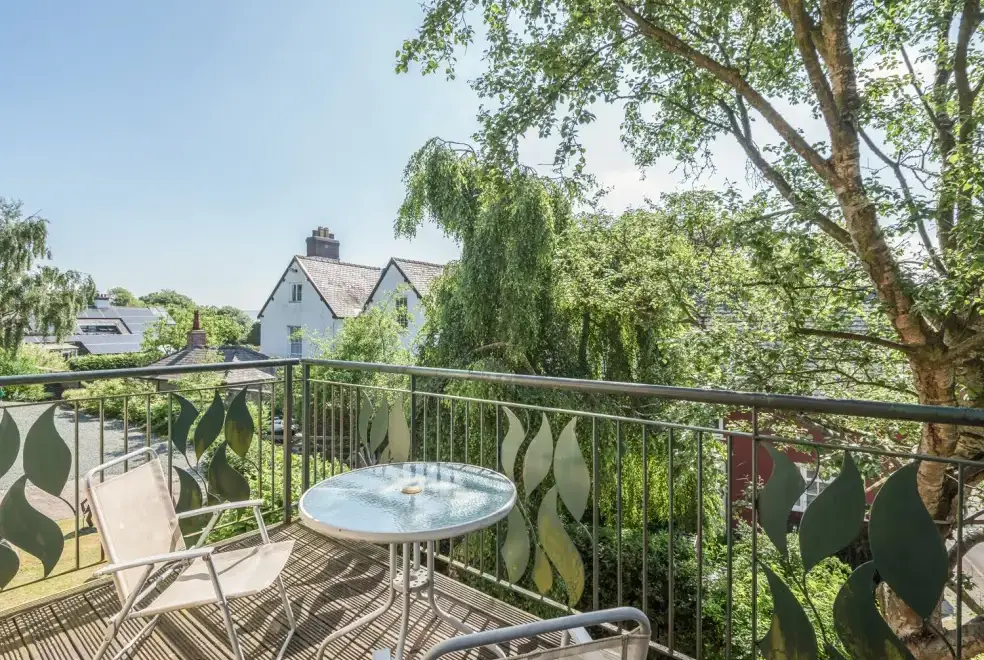 Balcony at Schoolhouse Apartment near the Shropshire Hills