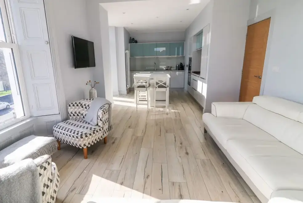 Open plan living area at Sea Breeze