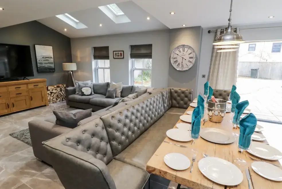 Open plan living area at Seamer Manor House