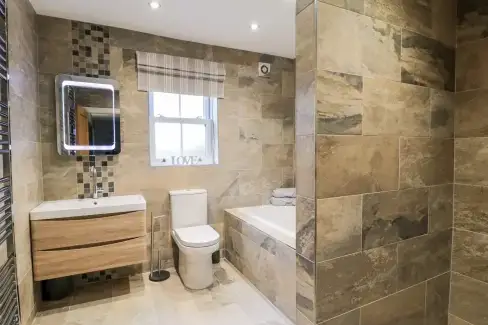 Family bathroom at Seamer Manor House, North Yorkshire