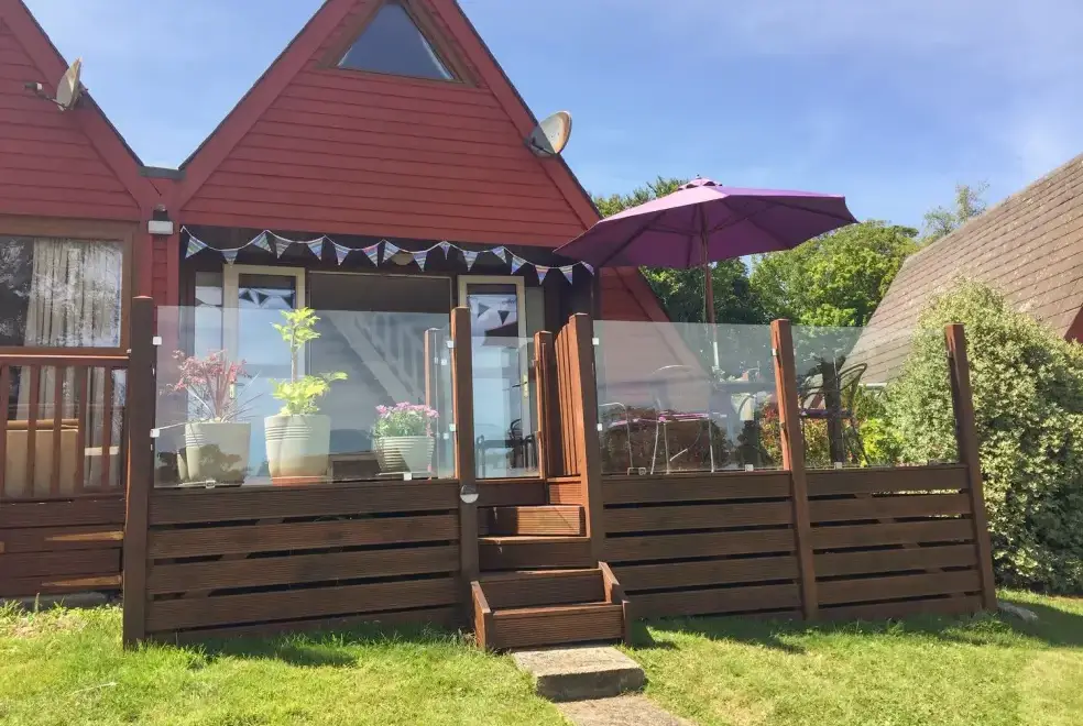 Decked area at Seashell Holiday Lodge 97