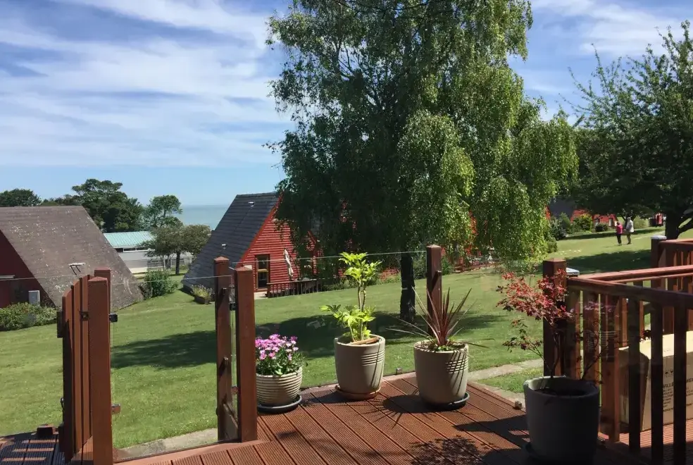 Decked area at Seashell Holiday Lodge 97