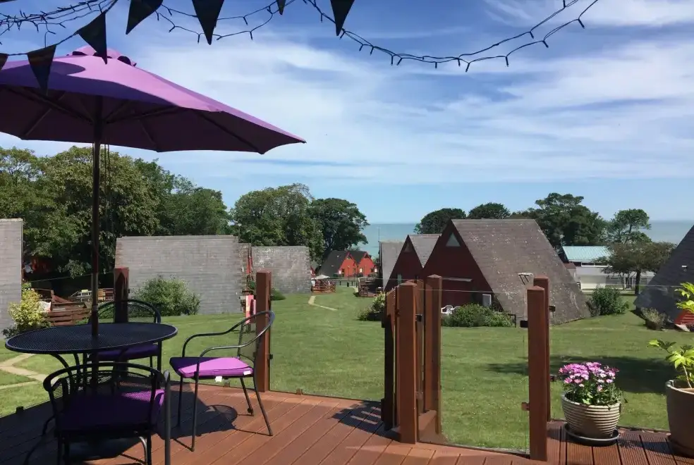 Decked area at Seashell Holiday Lodge 97
