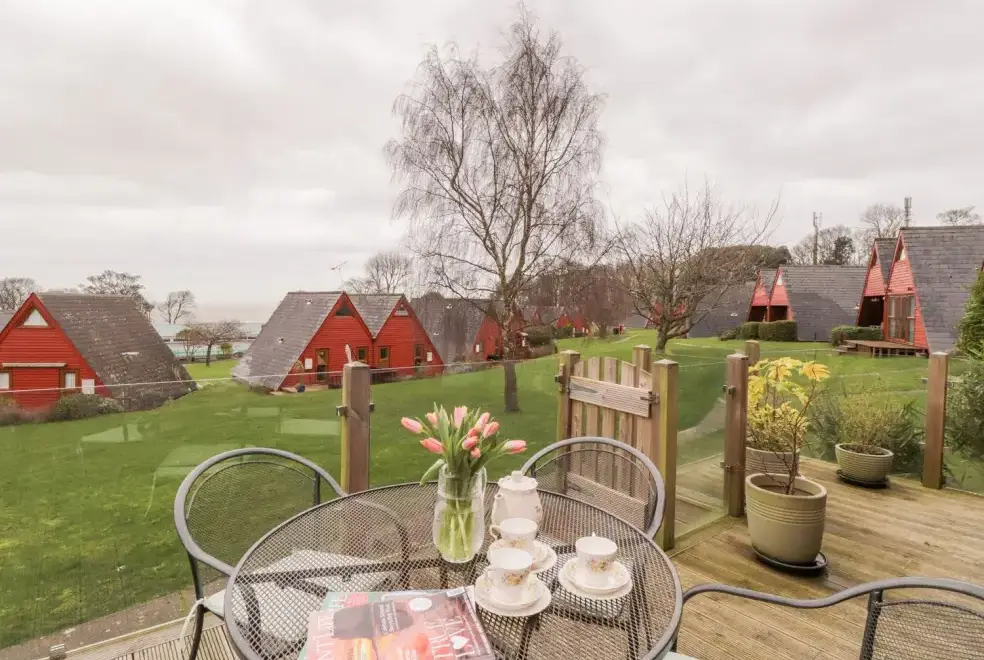 Decked area at Seashell Holiday Lodge 97