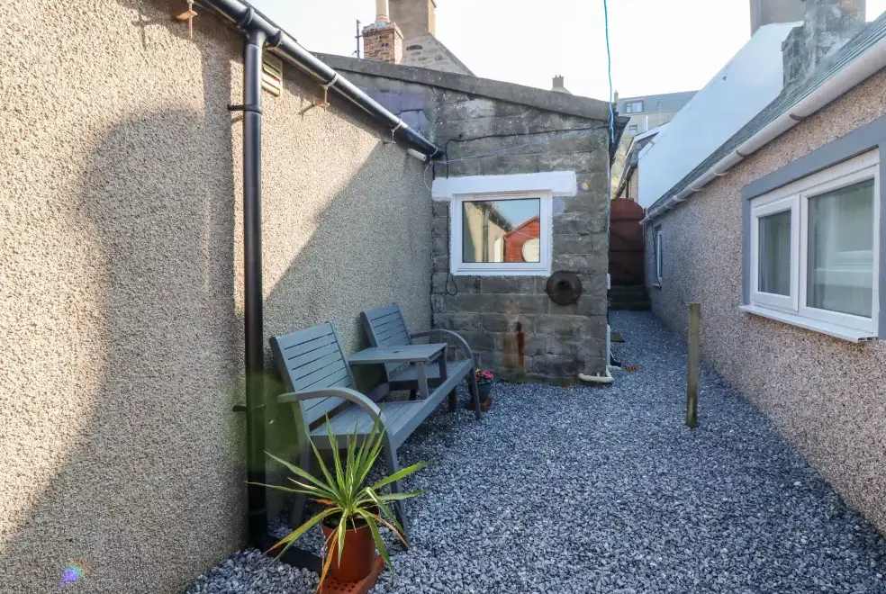 Enclosed garden at Seaspray Cottage