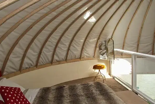 Luxurious interior at Secret Island Yurt