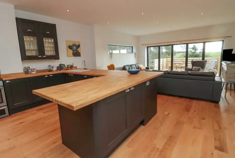 Open plan living area at Shepherd's House