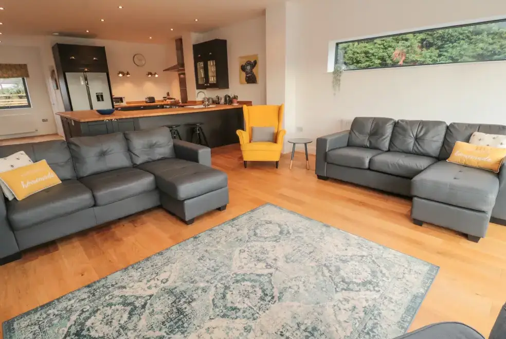 Open plan living area at Shepherd's House