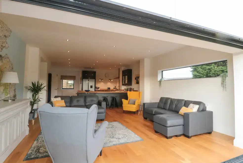 Open plan living area at Shepherd's House