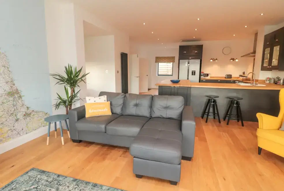 Open plan living area at Shepherd's House