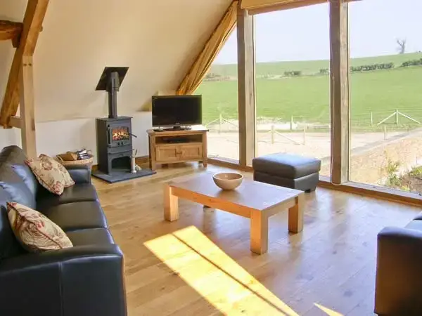 Lounge at Shepherd's Hut Barn, rural Dorset