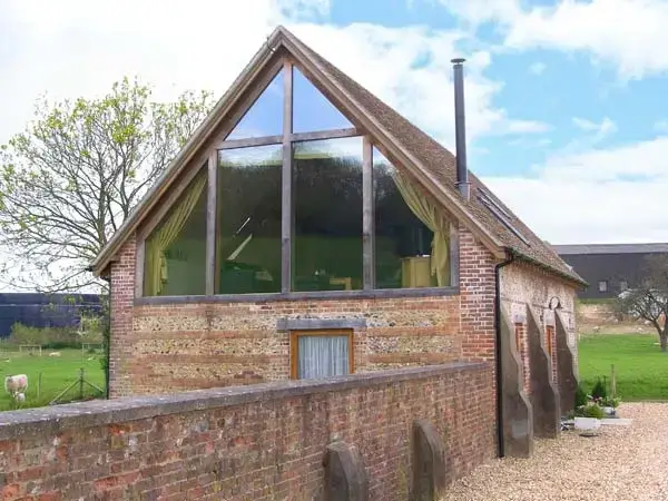 Shepherd's Hut Barn, rural Dorset, from the outside