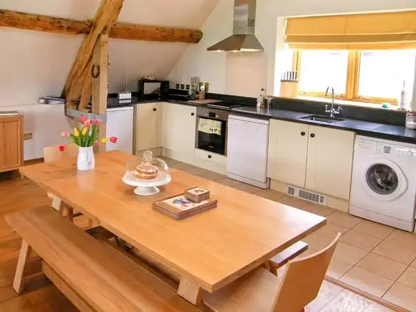 Kitchen/diner at Shepherd's Hut Barn, rural Dorset