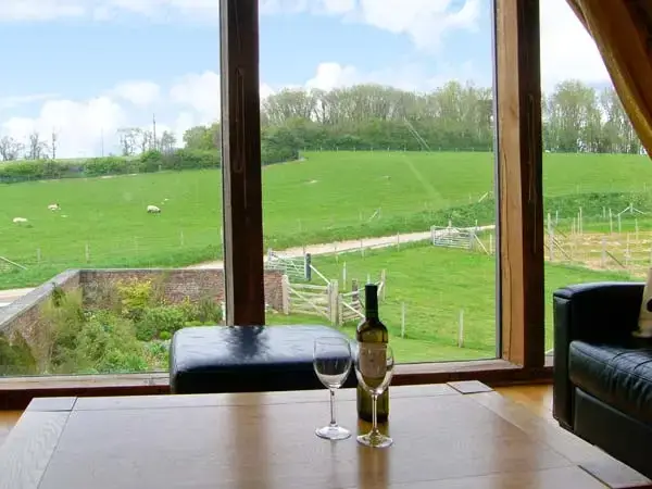 Countryside views at Shepherd's Hut Barn, rural Dorset