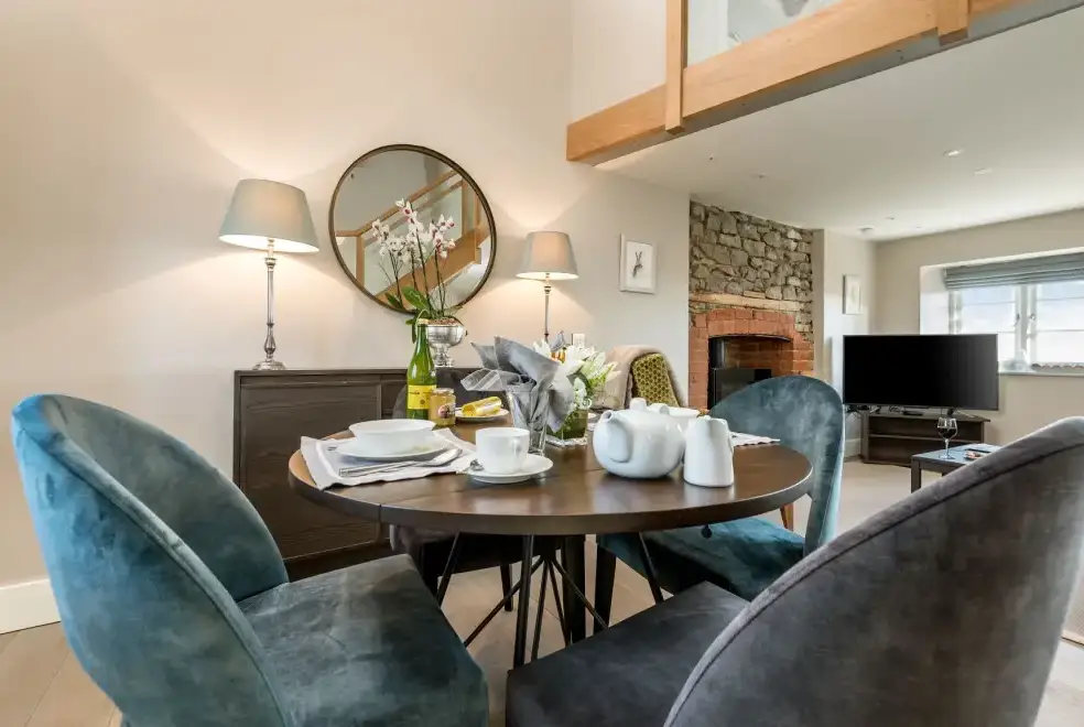Kitchen/diner at Sleeps 2, Romantic, Modern, Luxurious Cottage with garden, WiFi and Amazing Views