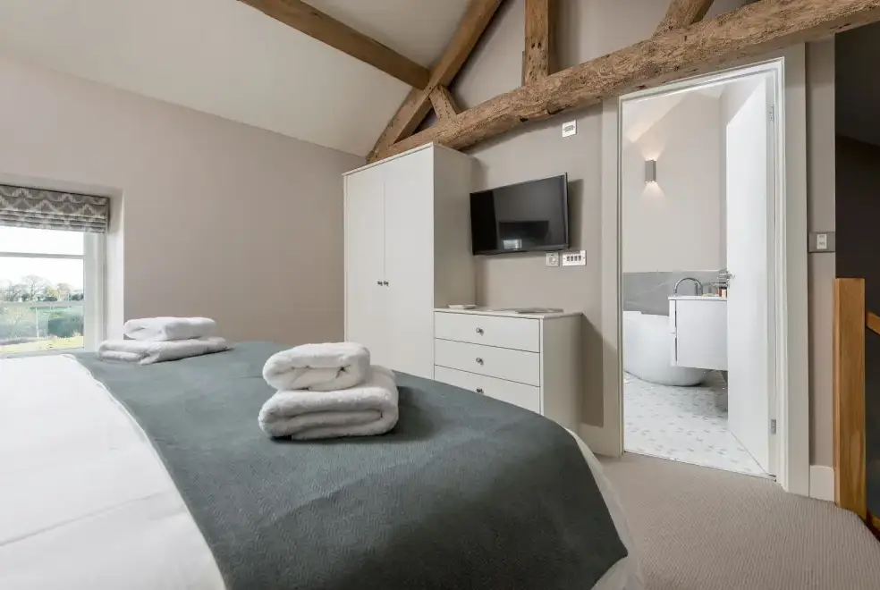 Bedroom at Sleeps 2, Romantic, Modern, Luxurious Cottage with garden, WiFi and Amazing Views