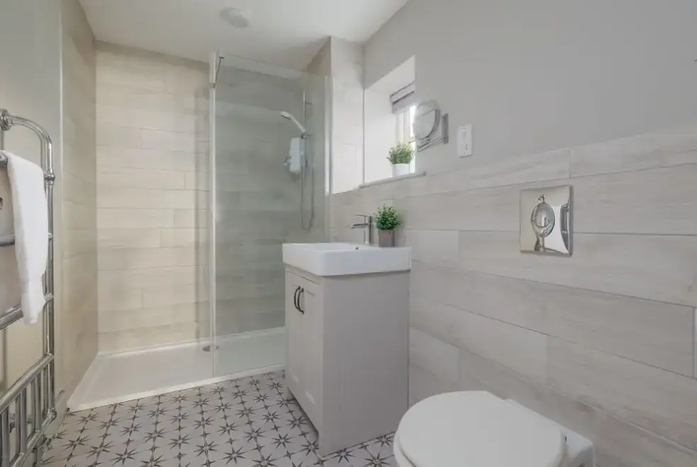 Luxurious shower room at Snowdrop Cottage