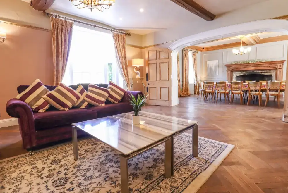 Open plan living area at Solton Manor