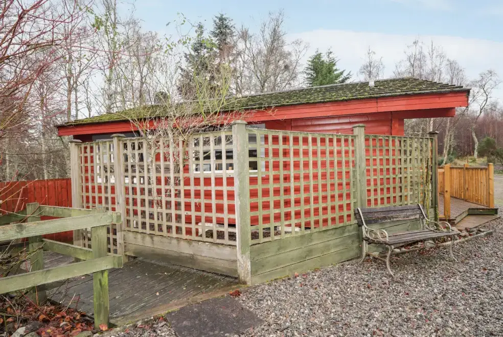 Enclosed garden at Spruce Lodge