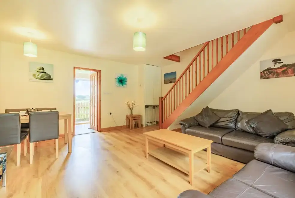 Open plan living area at Stable Cottage, North Devon
