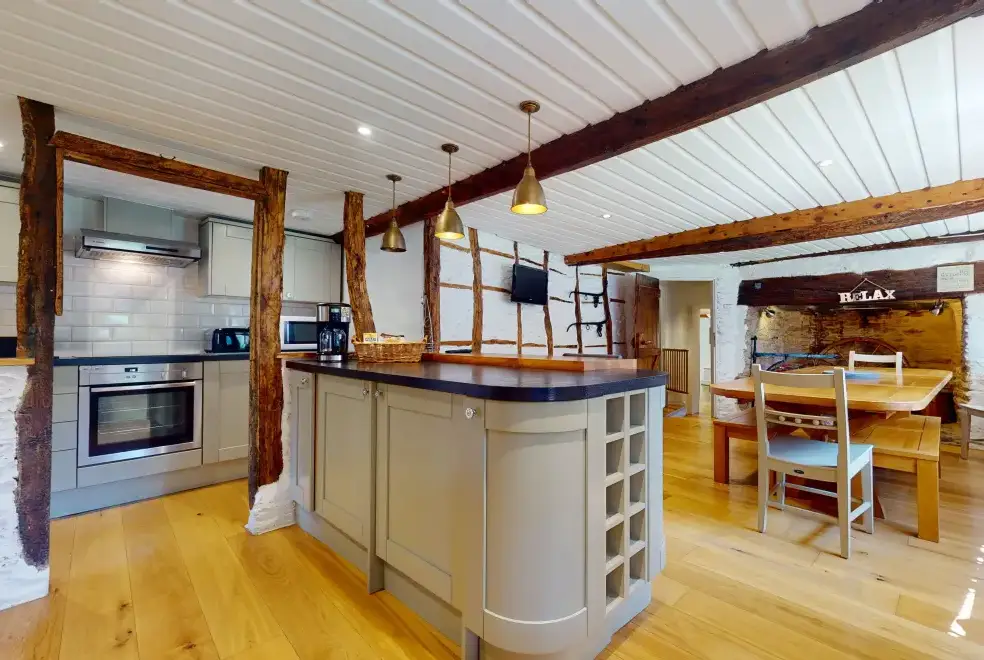 Farmhouse style kitchen at Stolford Country Escape with Hot Tub