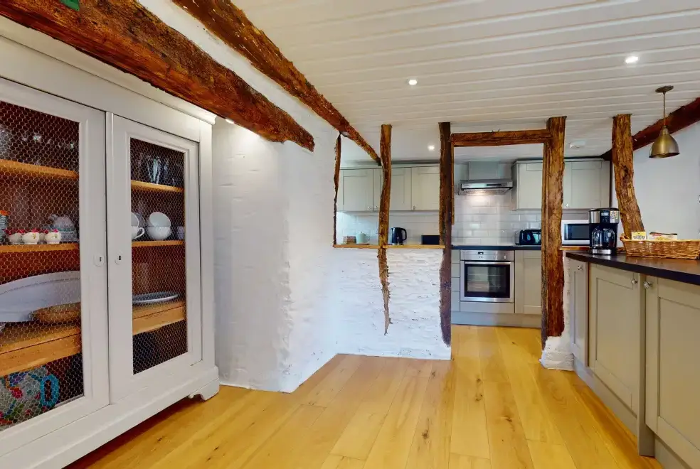 Farmhouse style kitchen at Stolford Country Escape with Hot Tub