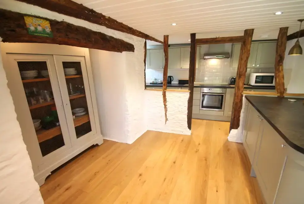 Farmhouse style kitchen at Stolford Country Escape with Hot Tub