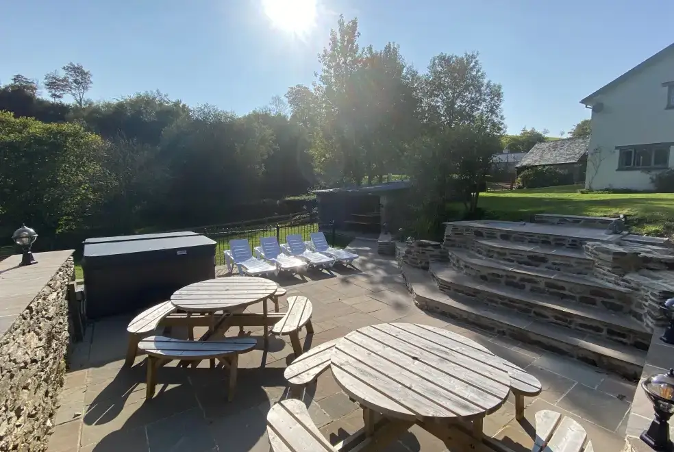Patio area at Stolford Country Escape with Hot Tub