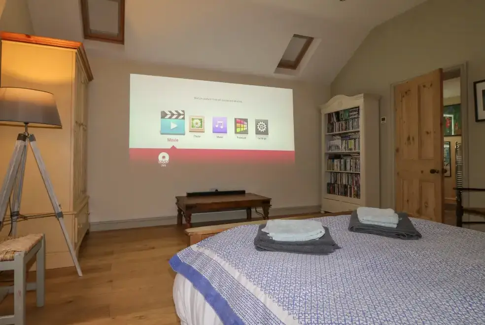 Cinema room at Sunny Cottage