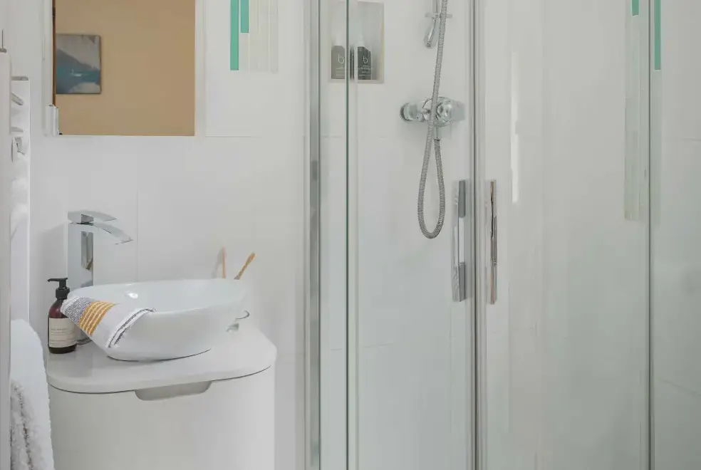 Shower room at Swallow's Orchard