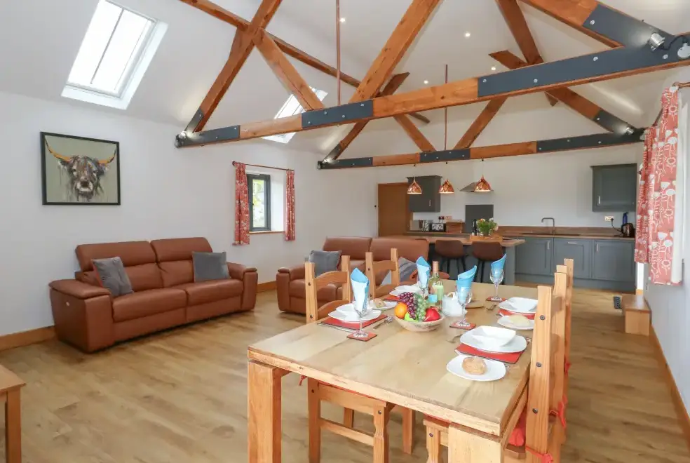 Open plan living area at Swallows Nest